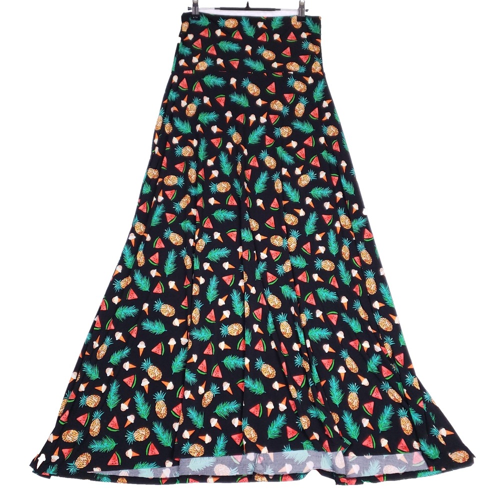 LuLaRoe Strapless Dress Small Black Fruitcore Tropicore Summer Resortwear